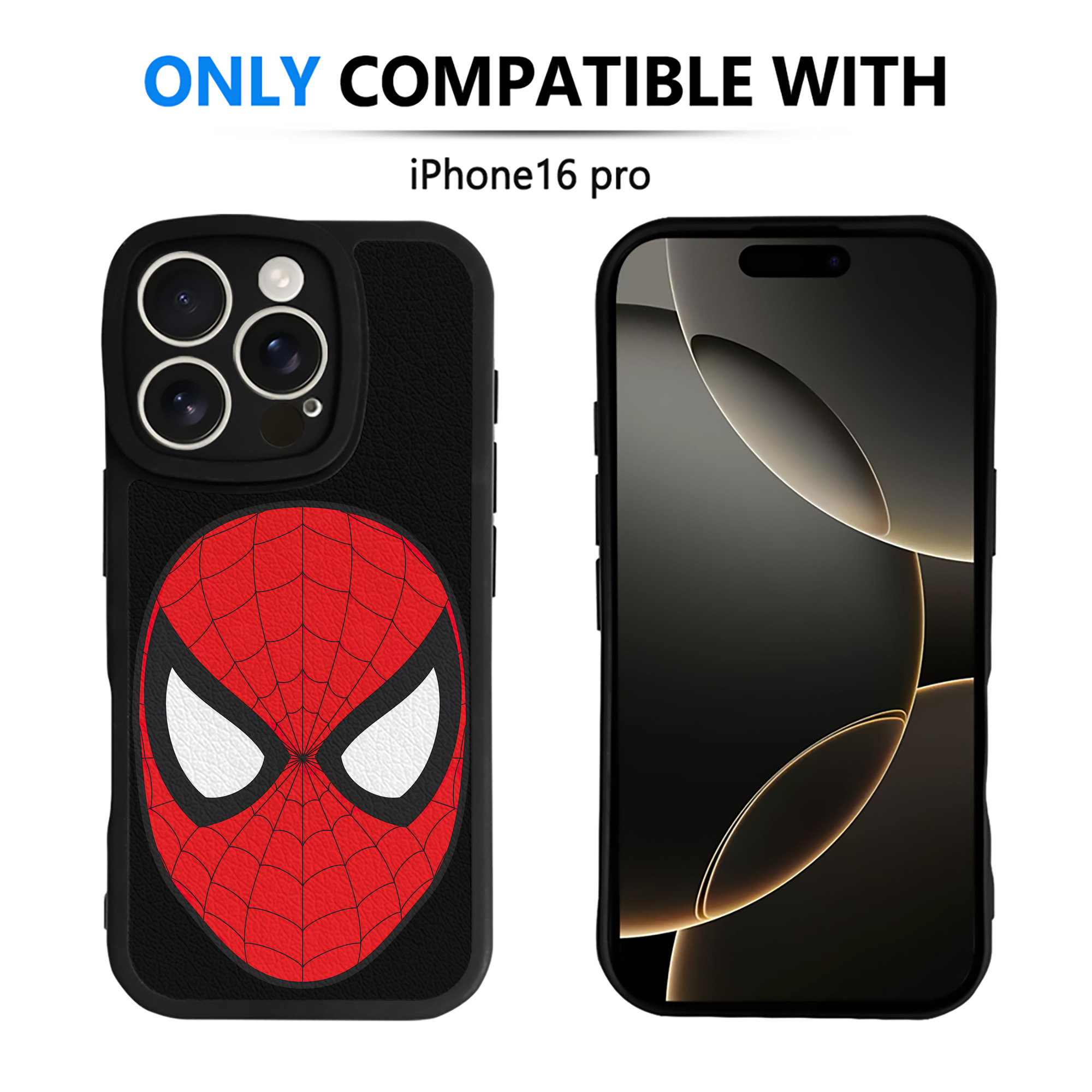 （画像用） Spider Man スパイダーマン 【iPhone 16シリーズ対応】シリコンスマホケース（レザー調） 材質：シリコン